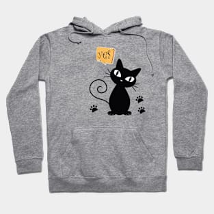 black cat says yes Hoodie